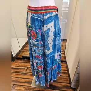 Johnny Was wide leg floral print pants